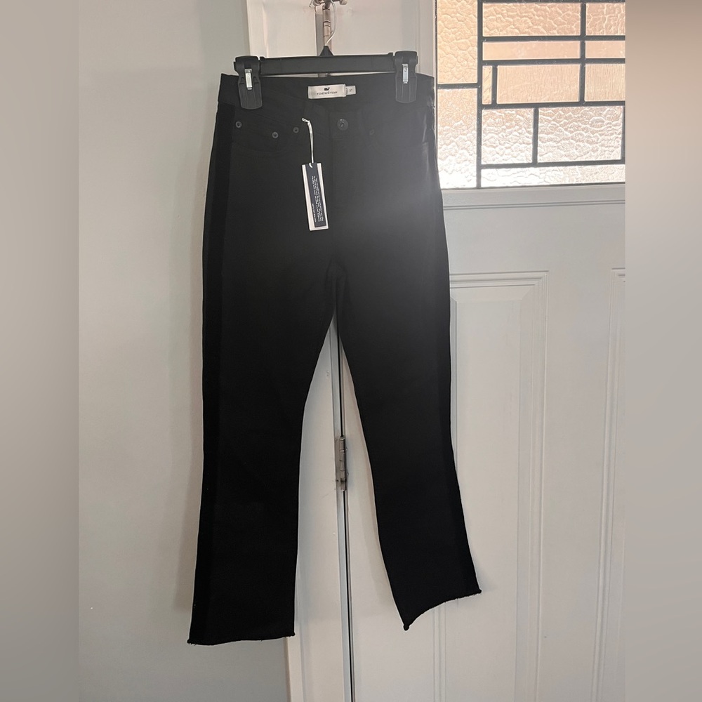 NWT VINEYARD VINES HIGH RISE KICK FLARE JEANS SIZE 27 VELVET SIDE STRIPE